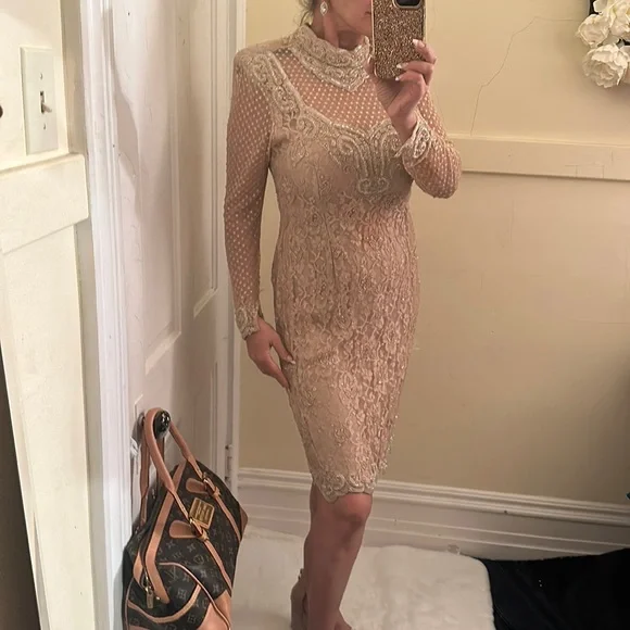long maxi wedding guest dresses Ever-Pretty Shop Shimmering V-Neck Long Lantern Sleeves A-Line Evening Gown